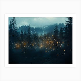 Fireflies In The Forest Art Print