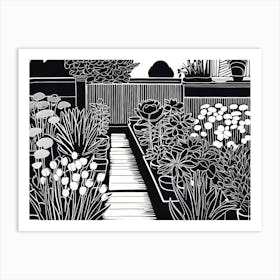 Lion cut inspired Black and white Garden plants & flowers art, Gardening art, Garden 225 Art Print