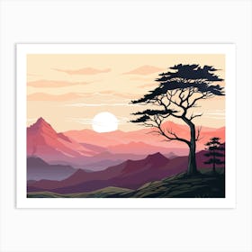 Landscape With Lone Tree Art Print