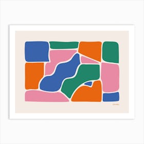 Solid Fluid Landscape Multicoloured Original Bright Abstract Art Print