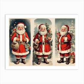 Leonardo Diffusion Xl Vintage Christmas Winter Print Set Santa 3 Art Print