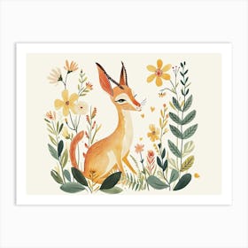 Little Floral Gazelle 1 Art Print