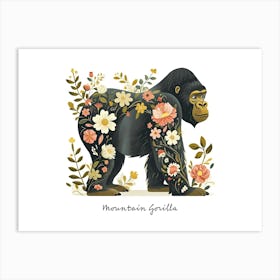 Little Floral Mountain Gorilla 2 Poster Art Print