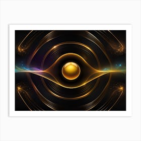 Abstract Golden Circle 1 Art Print