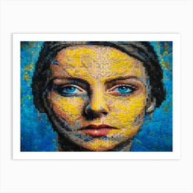 Ukrainian women against the war. Mosaic art. 7 Art Print