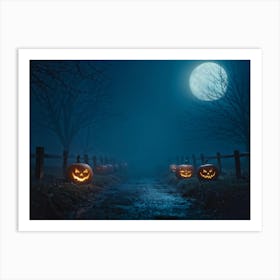 Haunting Halloween Greetings On A Misty Night (18) Art Print