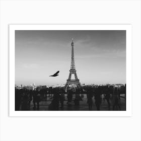 Eiffel Tower in black and white Art print Art Print