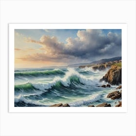 Cliffs And Waves Art Print