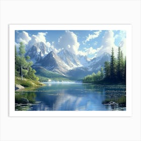 Lake In The Mountains Art Print