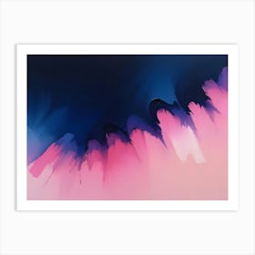 Abstract Wavy Lines In Pink, Blue, And White Art Print