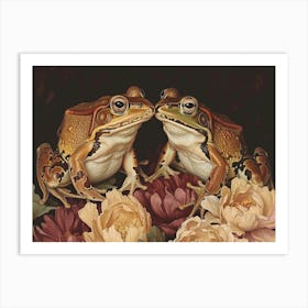 Floral Animal Illustration Frog 1 Art Print