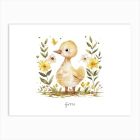 Little Floral Goose 1 Poster Art Print