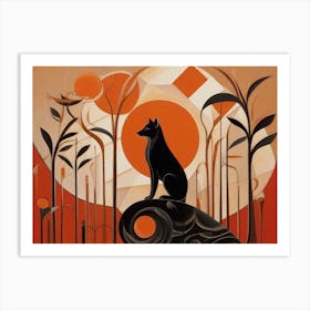 Wolf In The Moonlight 4 Art Print