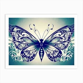 Blue Butterfly 1 Art Print