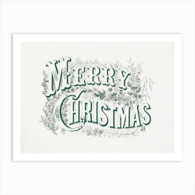 Merry Christmas Green Art Print