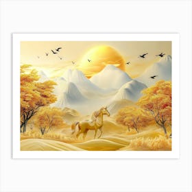 Unicorn In The Desert Art Print