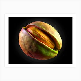 Pistachio Nut Isolated On Black Background Art Print