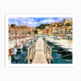 Marina And Clouds in Mallorca (Spain Series) Art Print