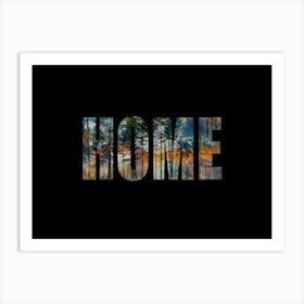 Home Poster Vintage Forest Photo Collage 2 Art Print