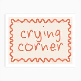 Crying Corner | Coral and Cream Art Print