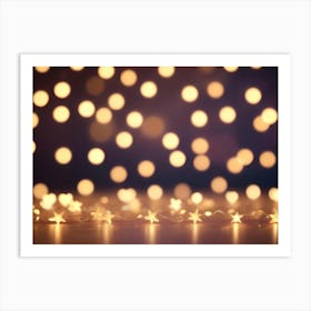 An Abstract Image Of A Blurred Background Of Golden Bokeh Lights, Creating A Warm And Festive Atmosphere Art Print