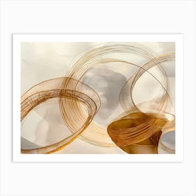 Abstract Gold Circles Art Print