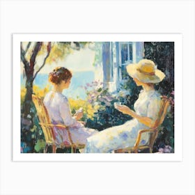 Two Women Sitting In Chairs Art Print