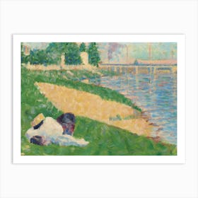 The Seine With Clothing On The Bank, Georges Seurat Art Print