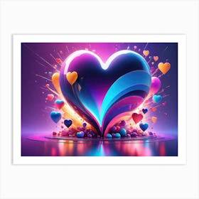 Colorful Heart Creative Art Print 4 Art Print