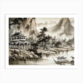 Chinese Landscape Painting 12 Art Print