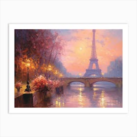 Paris, Eiffel Tower At Sunset 2 Art Print