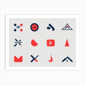 Abstract Vector Icons Set For A Modern Web Navigation Interface Incorporating Minimalist Design Sc (1) Art Print