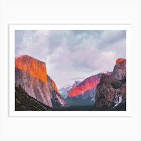 Pink Mountain Sunset Art Print