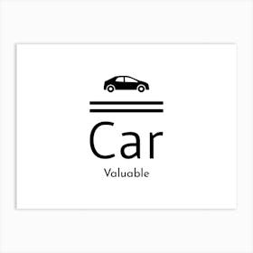 Car High Resolution Logo Black Art Print