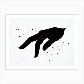 Abstract Composition Featuring A Black Hand Formed By A Constellation Of Arrows And Pointers Set In Art Print