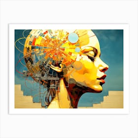 Abstract Illustration Of A Woman And The Cosmos 87 Art Print