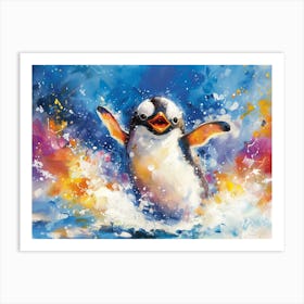 Surfing Penguins 3 Art Print
