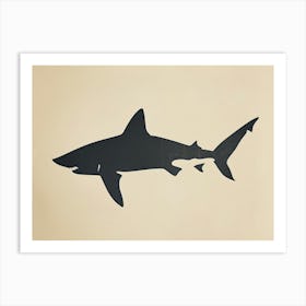 Largetooth Cookiecutter Shark Silhouette 4 Art Print