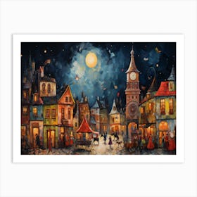 Night In The Old Town Art Print