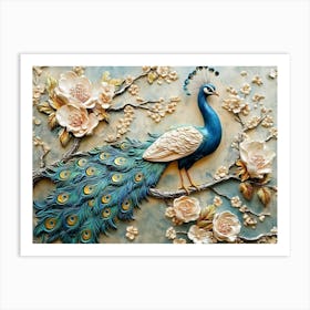 Peacock Painting 18 Art Print