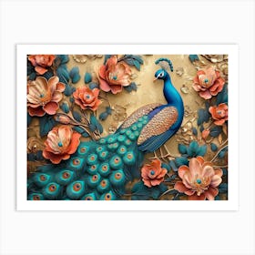 Peacock Painting 10 Art Print