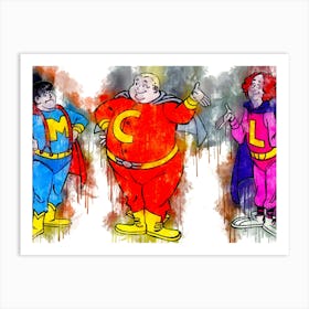 The Robonic Stooges Classic Cartoon Art Print