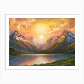 Sunset In The Mountains 61 Art Print