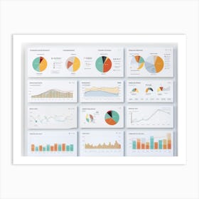 Corporate Dashboard Revealing Financial Performance Analysis Pie Charts Displaying Revenue Sources (3) Art Print