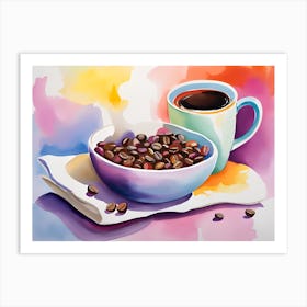 Coffee And Beans Art Print