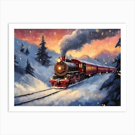 Christmas Train 8 Art Print