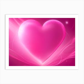 A Glowing Pink Heart Vibrant Horizontal Composition 7 Art Print