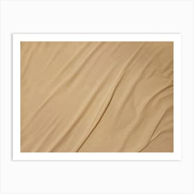A bed with a wooden-themed color scheme. Art Print