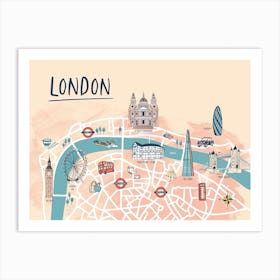 London Illustrated Map Art Print