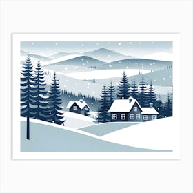 Christmas snow 3 vector art Art Print